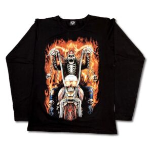 M-Empire - T-Shirt (Långärm) - Dödskalle & Motorcykel